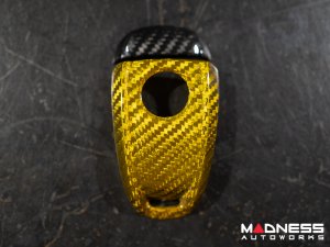 Alfa Romeo Giulia Key Fob Cover  - Carbon Fiber - Yellow Candy Main/ Black Accents